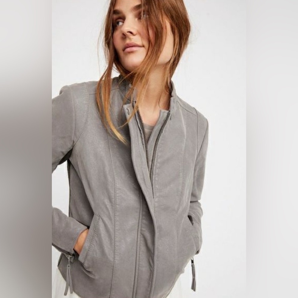 Free People Vegan Suede Moto Jacket size 2